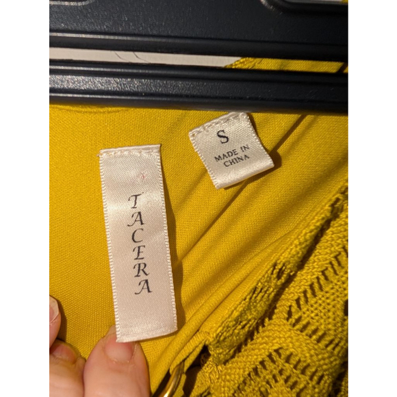 Tacera Yellow Sleeveless Lace Shift Dress S, Women's - Picture 2 of 6